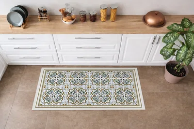 שטיח פי וי סי למטבח בסגנון קרמיקה וינטג’ אירופאי
