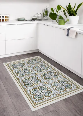 שטיח פי וי סי למטבח בסגנון קרמיקה וינטג’ אירופאי