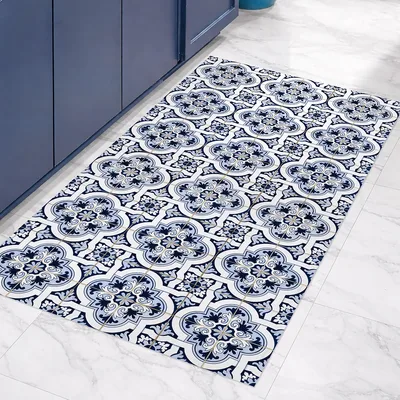 שטיח פי וי סי למטבח בעיצוב אריחי קרמיקה מרוקאי