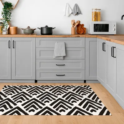 שטיח PVC למטבח דוגמת זיגזג מודרני בסגנון מברשת