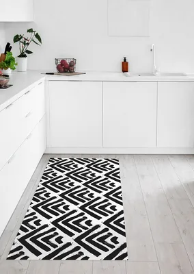 שטיח PVC למטבח דוגמת זיגזג מודרני בסגנון מברשת