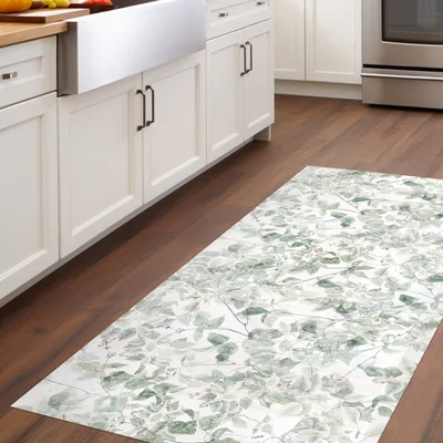 שטיח PVC עמיד למים למטבח בסגנון בוטני מודרני