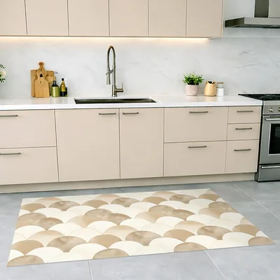 שטיח PVC למטבח בגווני בז’ דגם סהרה