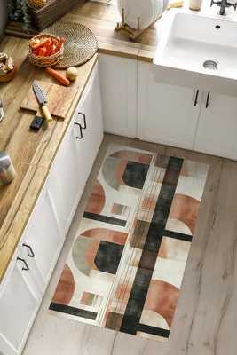 שטיח פי וי סי מעוצב בסגנון גיאומטרי