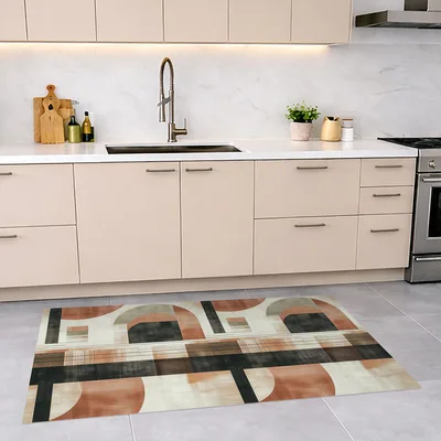 שטיח פי וי סי מעוצב בסגנון גיאומטרי