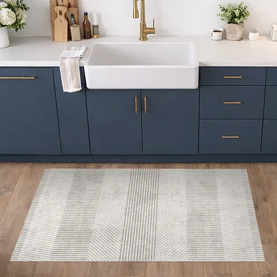 שטיח PVC למטבח דוגמה גאומטרית עם פסים אלכסוניים מודרניים