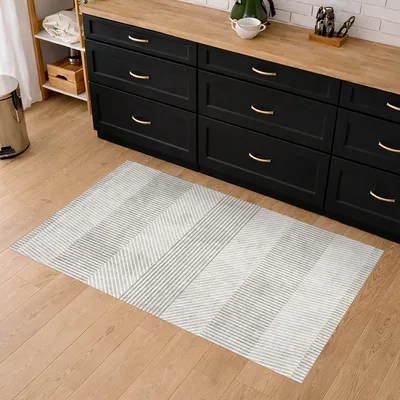 שטיח PVC למטבח דוגמה גאומטרית עם פסים אלכסוניים מודרניים