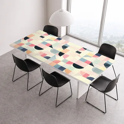 מפת שולחן PVC גיאומטרית צבעונית