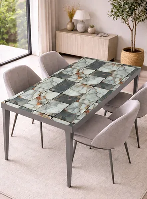 מפת שולחן PVC אריחי שיש יוקרתיים