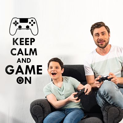 מדבקת קיר גיימר Keep Calm and Game On