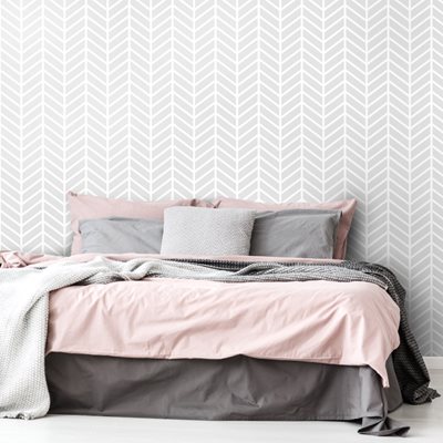 טפט לקיר Herringbone מודרני אפור