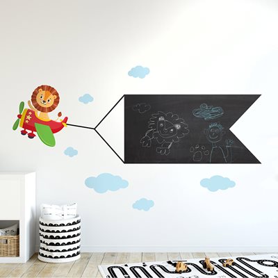 מדבקת קיר לוח גיר אווירון עם אריה