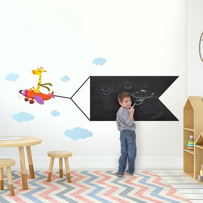 מדבקת קיר לוח גיר אווירון עם גירפה