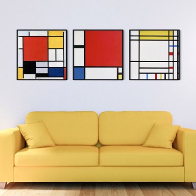 Piet Mondrian סט של 3 הדפסים