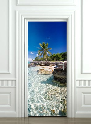 נוף טרופי טפט לדלת