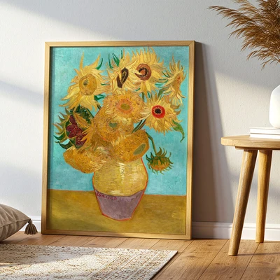 תמונת אמנות קלאסית של ואן גוך – חמניות באגרטל