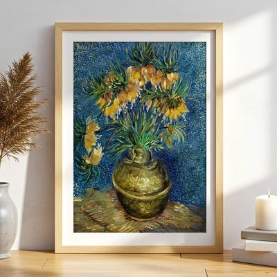 תמונת קיר של ואן גוך -חבצלות קיסר באגרטל נחושת