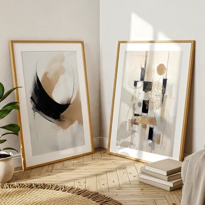 תמונות קיר לסלון בעיצוב מינימליסטי בשילוב גוונים יוקרתיים