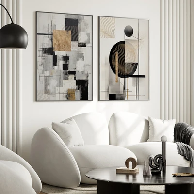 תמונת קיר אבסטרקט לבית – קווים וצורות מודרניות