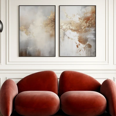 סט תמונות לסלון - Golden Harmony