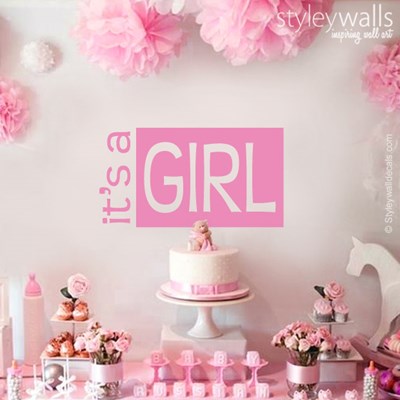 מדבקת קיר זאת בת It's a girl
