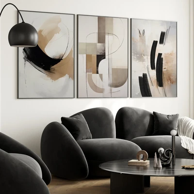 תמונות אבסטרקט מינימליסטיות – עיצוב מודרני לסלון