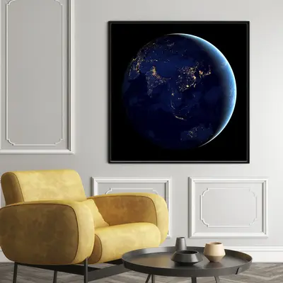 תמונה לקיר כדור הארץ בלילה – מבט מהחלל