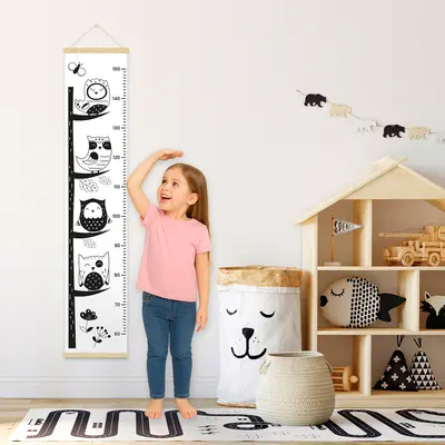 מד גובה קנבס לחדר ילדים – ינשופים