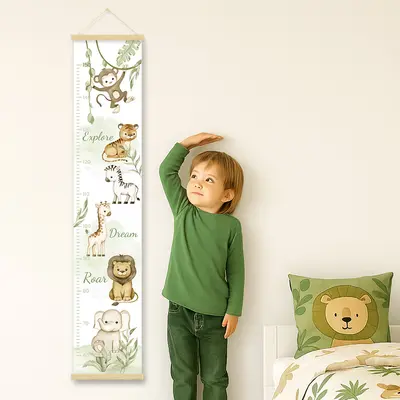 מד גובה לחדר ילדים חיות ספארי- חיות ג'ונגל