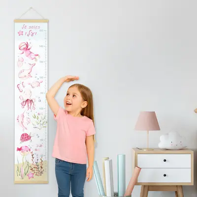 מד גובה מעוצב לילדים דגים וים