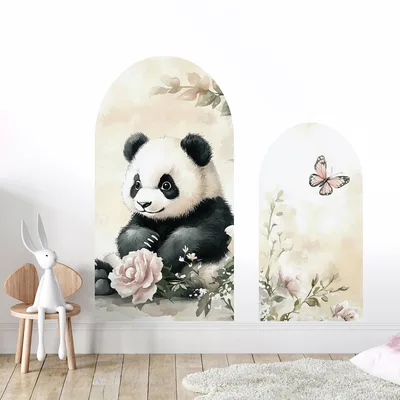 סט מדבקות קשת פנדות ופרחים – Arch Panda Dream