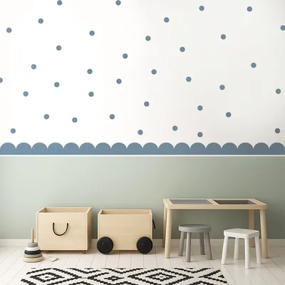 מדבקות קיר רב פעמיות עיגולים ובורדר – עיצוב לחדר ילדים
