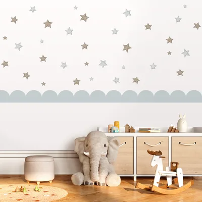 מדבקת בורדר עם כוכבים לחדר ילדים