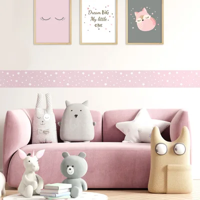 מדבקת בורדר עם כוכבים בורוד