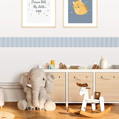 מדבקת בורדר פסים מעוצבים לקיר הילדים