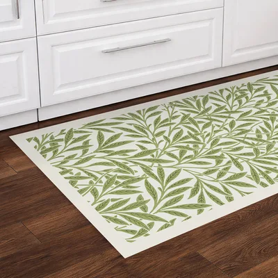 שטיח פי וי סי בהשראת ויליאם מוריס בעיצוב עלים וינטג’