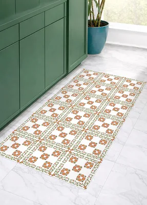 שטיח PVC למטבח בעיצוב פרחוני וינטג’ בסגנון כפרי