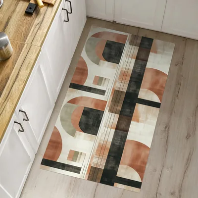 שטיח פי וי סי מעוצב בסגנון גיאומטרי